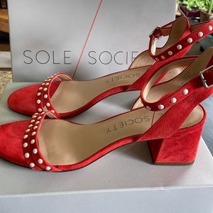 Women’s red ankle strap shoes 11m